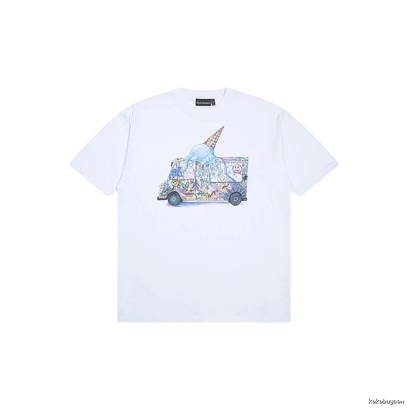 DREW Graffiti Style Ice Cream Truck White Short Sleeve T-shirt