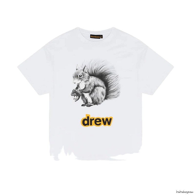 DREW Squirrel Print Street Style White T-Shirt