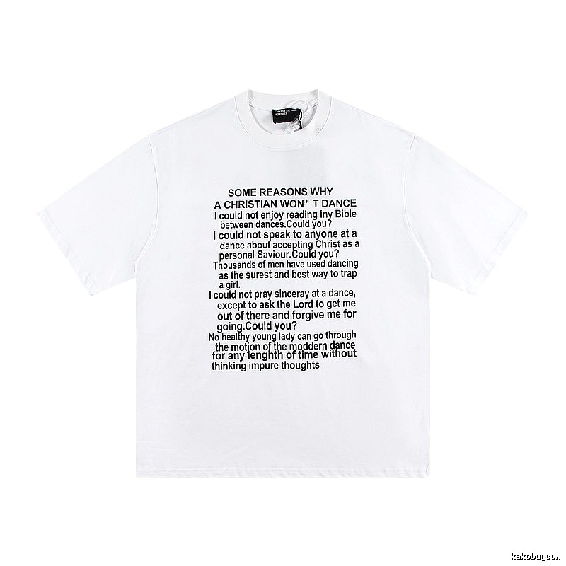 ERD Slogan Print Street Style White T-Shirt