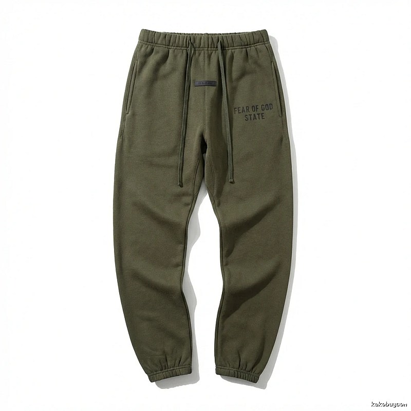 ESSENTIALS casual style olive green sweatpants