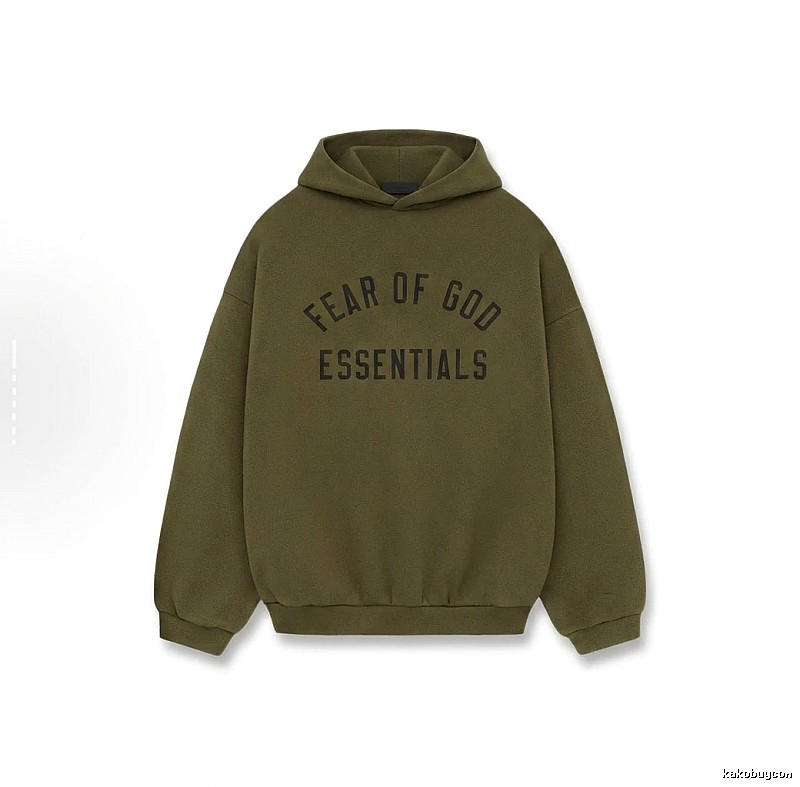 ESSENTIALS minimalist style olive green sweatshirt