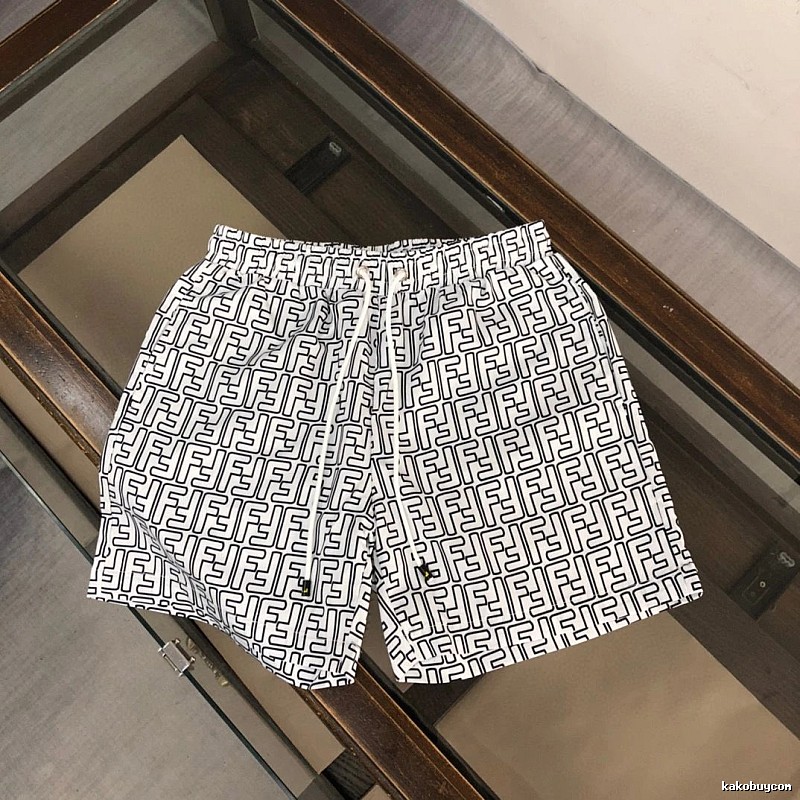 Fendi Double F Monogram Streetwear White Casual Shorts