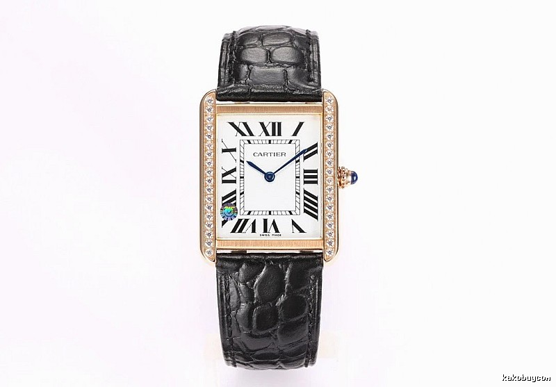 Gifting Cartier Tank-Style Dress Watch - Rose Gold And Black