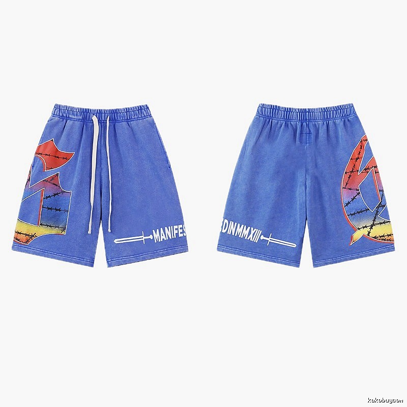 Godspeed Printed Street Style Blue Shorts