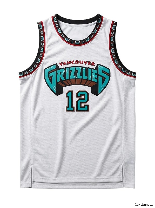 Grizzlies No. 12 white basketball jersey
