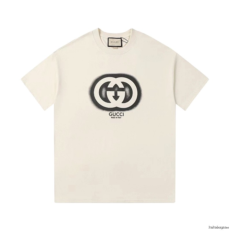 Gucci Double G Print Vintage Style Off-white T-shirt