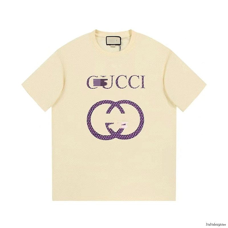 Gucci Double G Vintage Style Beige Short Sleeve T-Shirt