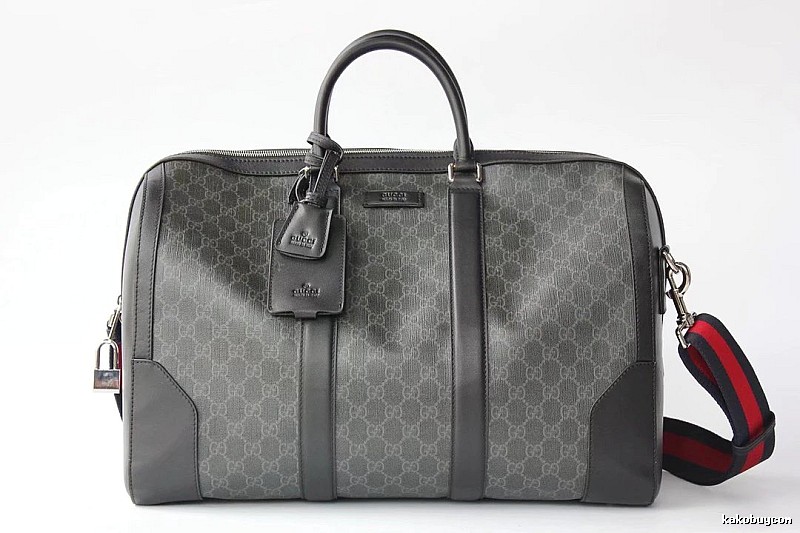 Gucci Duffel Bag with Gray GG Monogram Duffel for Streetwear Looks