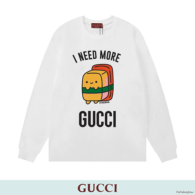 Gucci Long Sleeve Sweatshirt with White Long Sleeve Sweatshirt with