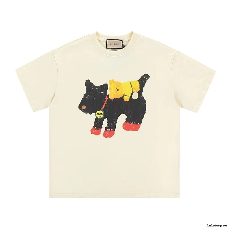 Gucci Puppy Print Casual Off-white T-shirt