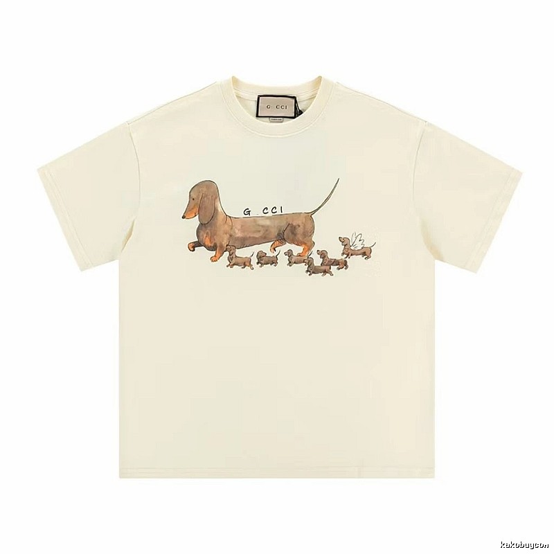 Gucci Sausage Print Casual Style Off-white T-shirt