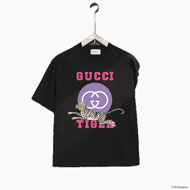 Gucci Tiger Print Trendy Black T-shirt