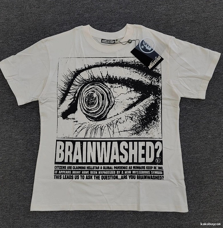Hellstar Eye Print Street Style White T-Shirt