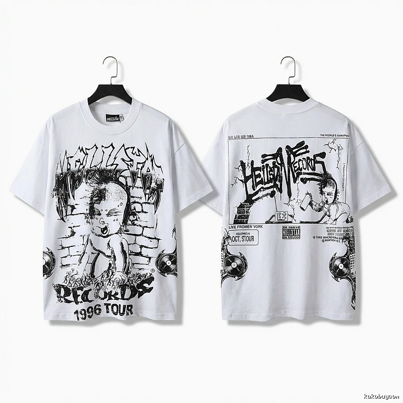 Hellstar graffiti-style white T-shirt