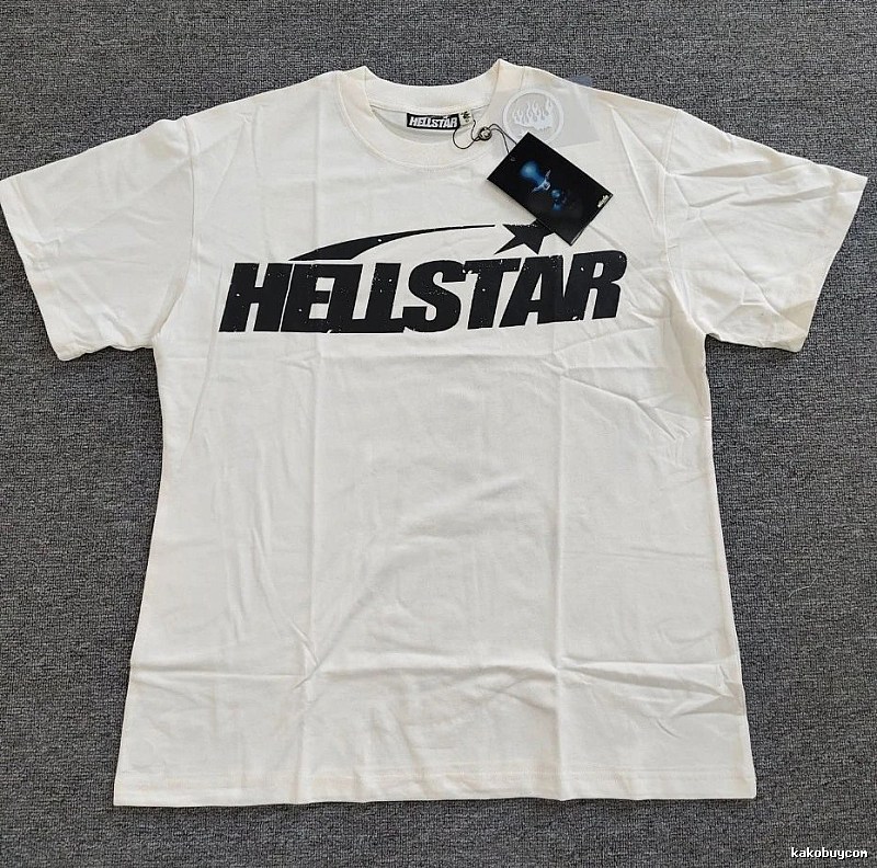 Hellstar Letter Print Street Style Off-white T-Shirt