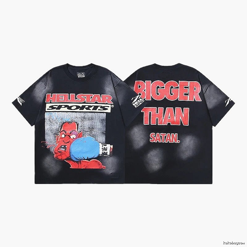 Hellstar Retro Black Sports Print T-shirt