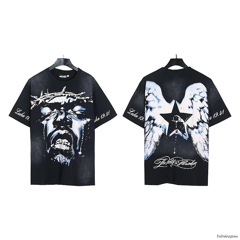 Hellstar Thorn Portrait Street Style Black Short-sleeve T-shirt