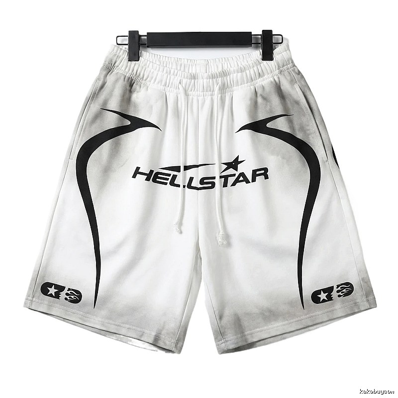 Hellstar Trendy Style White Shorts