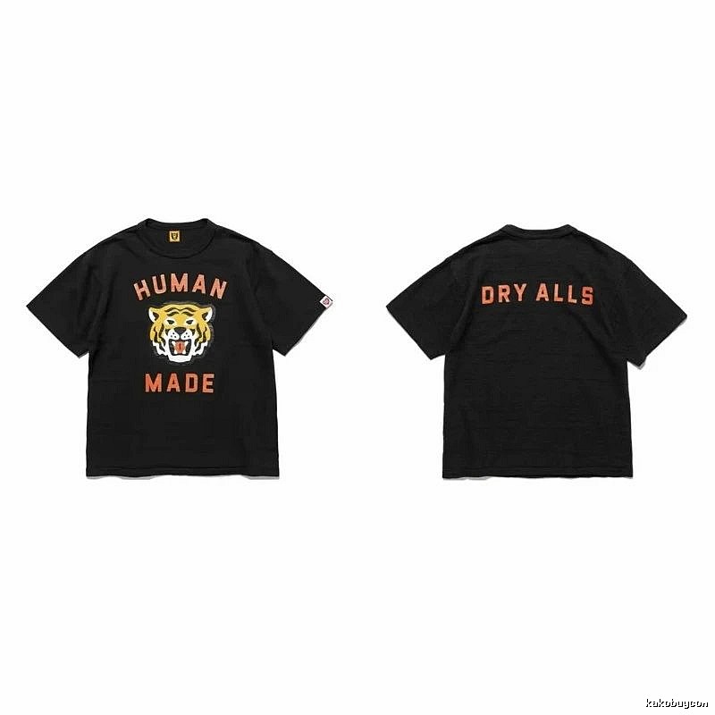 Human Made Premium Style Heart logo T-shirt Black Green Human for Resort Outfits