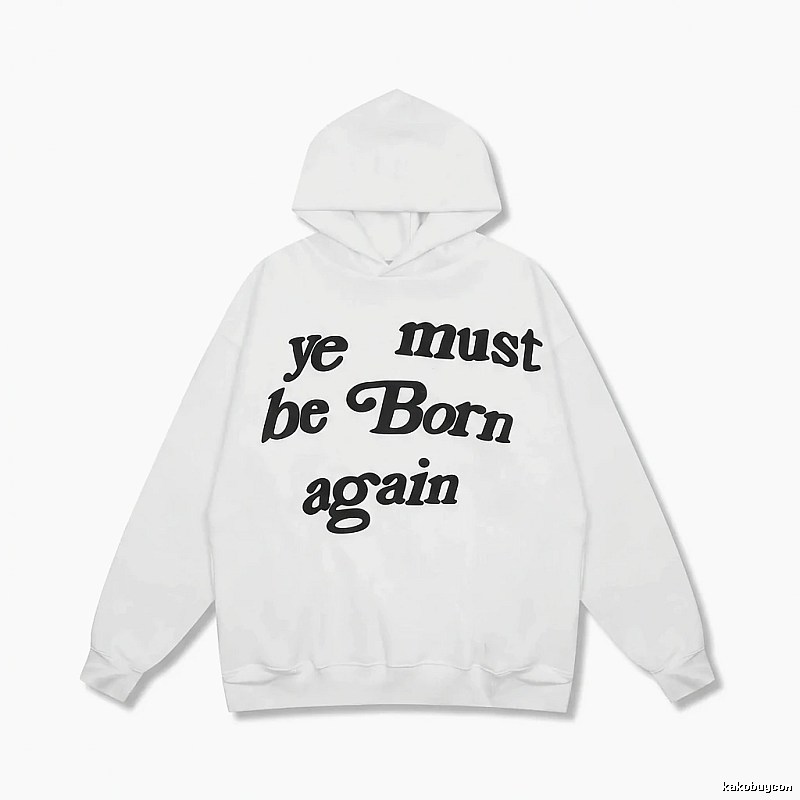 Kanye's religious-style white hoodie.
