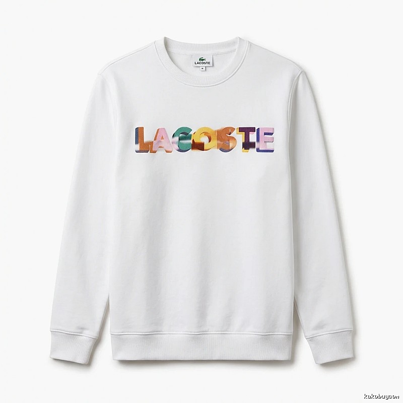 Lacoste Colorful Letter Style White Sweatshirt