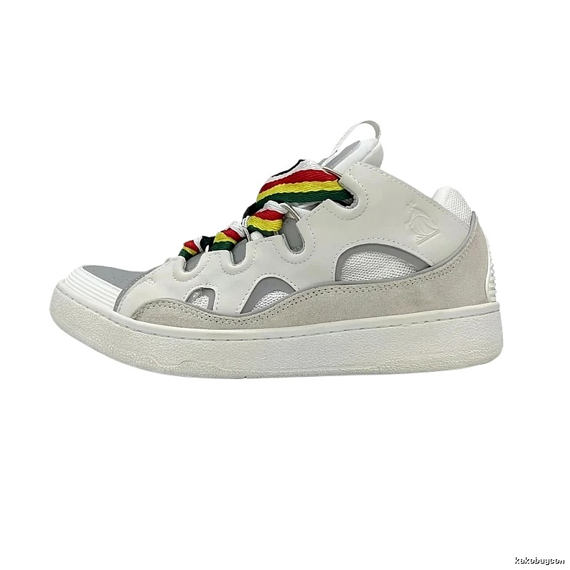 LANVIN Retro Style Colorful Lace-up White Shoes