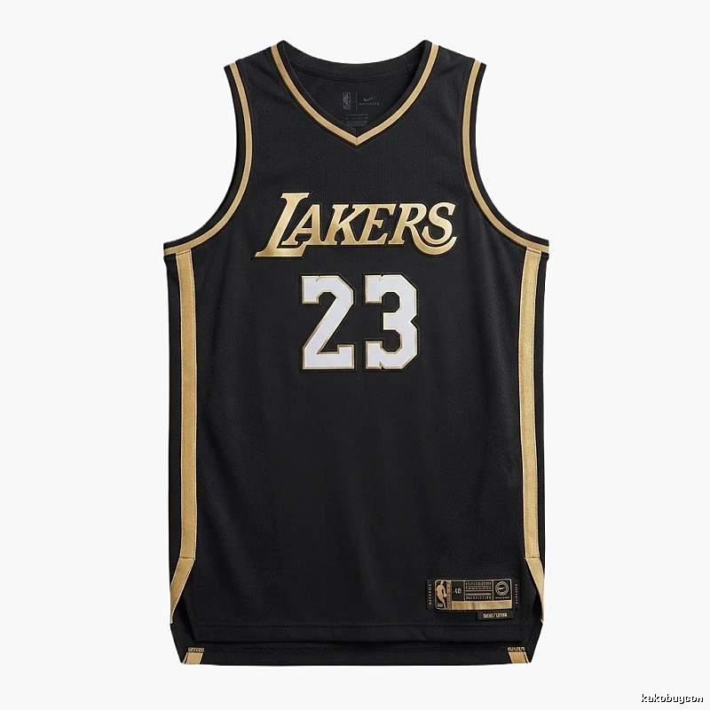 LBJ Lakers black and gold basketball uniform