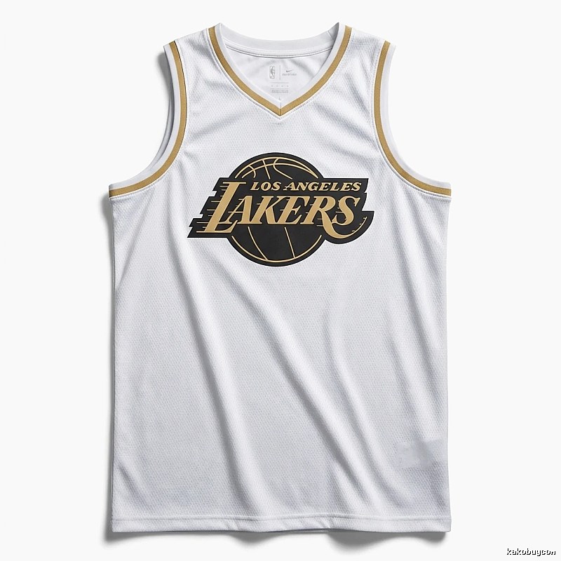 LBJ Lakers white basketball uniform