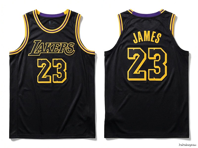 LBJ's No. 23 black jersey of the Lakers.