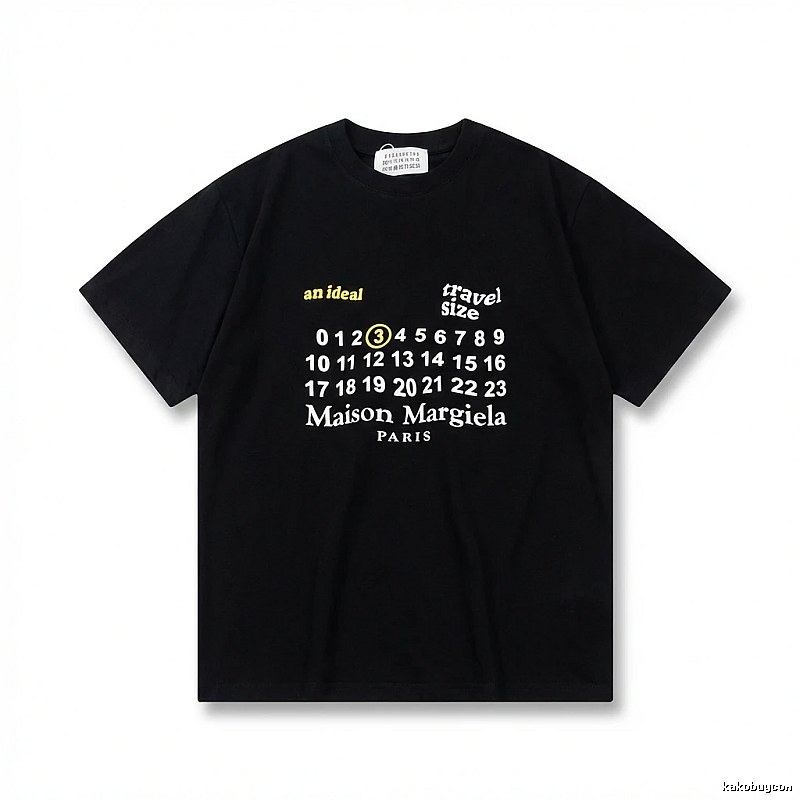 Maison Margiela digital print style black T-shirt