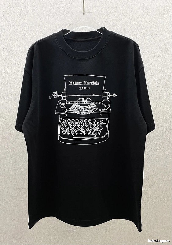 Maison Margiela Typewriter Vintage Style Black T-Shirt