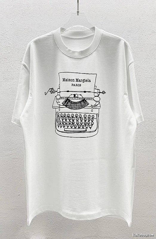 Maison Margiela Vintage Typewriter Style White T-Shirt