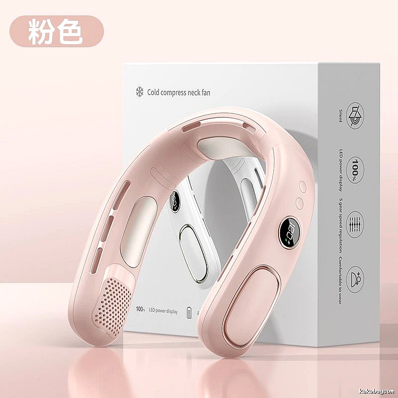 Misting Wearable Neck Fan For Neck Cooling Pink Cooling Version