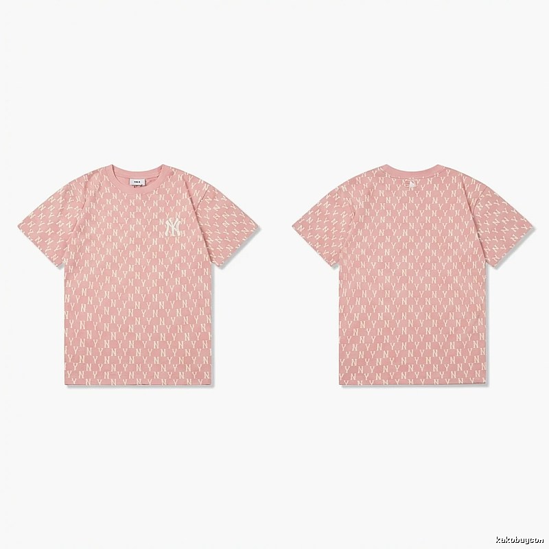MLB full - print style pink T - shirt