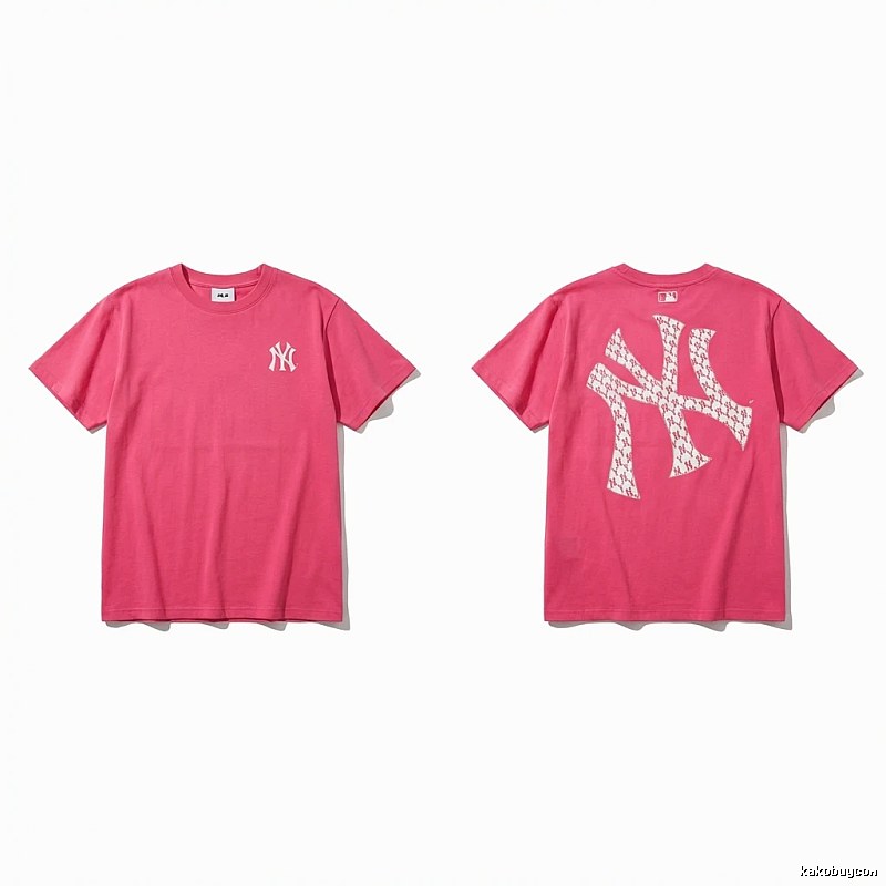 MLB Trendy Brand Print Style Rose Red T-shirt