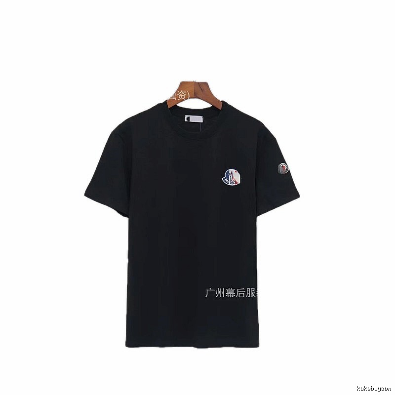 Moncler Badged Casual-Style Black T-Shirt