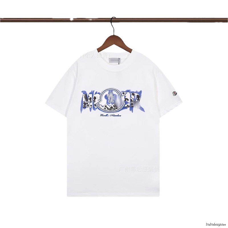 Moncler Casual Printed White Short-sleeve T-shirt