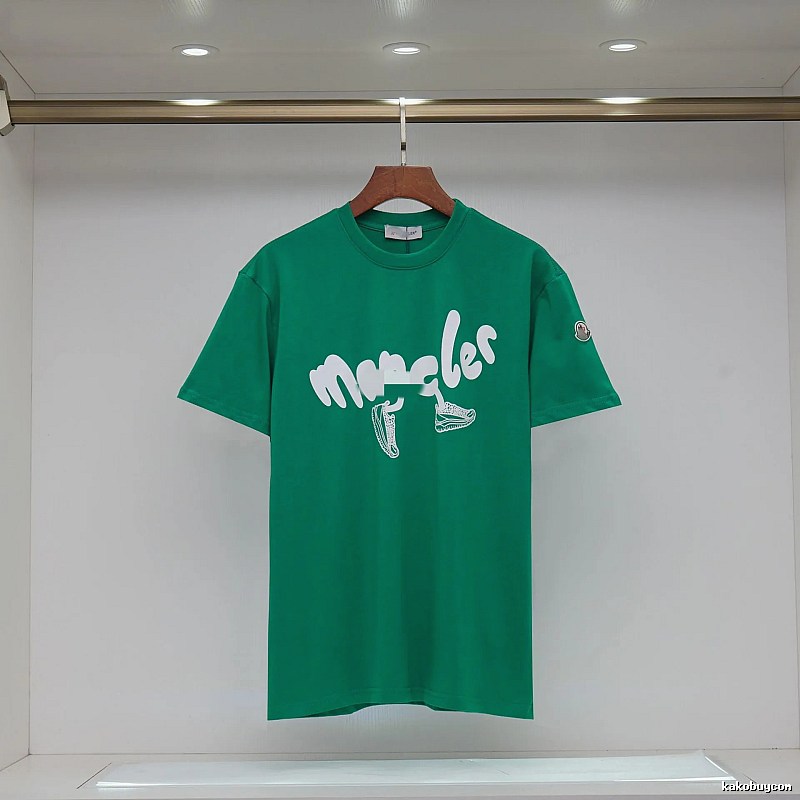 Moncler Graffiti Casual Style Green Short-sleeve T-shirt