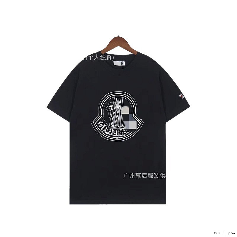 Moncler Large Logo Trendy Style Black Short-sleeve T-shirt