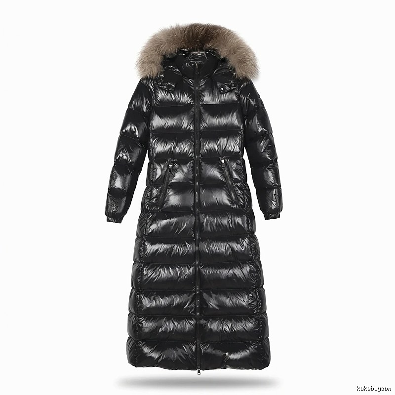 Moncler long shiny black down jacket