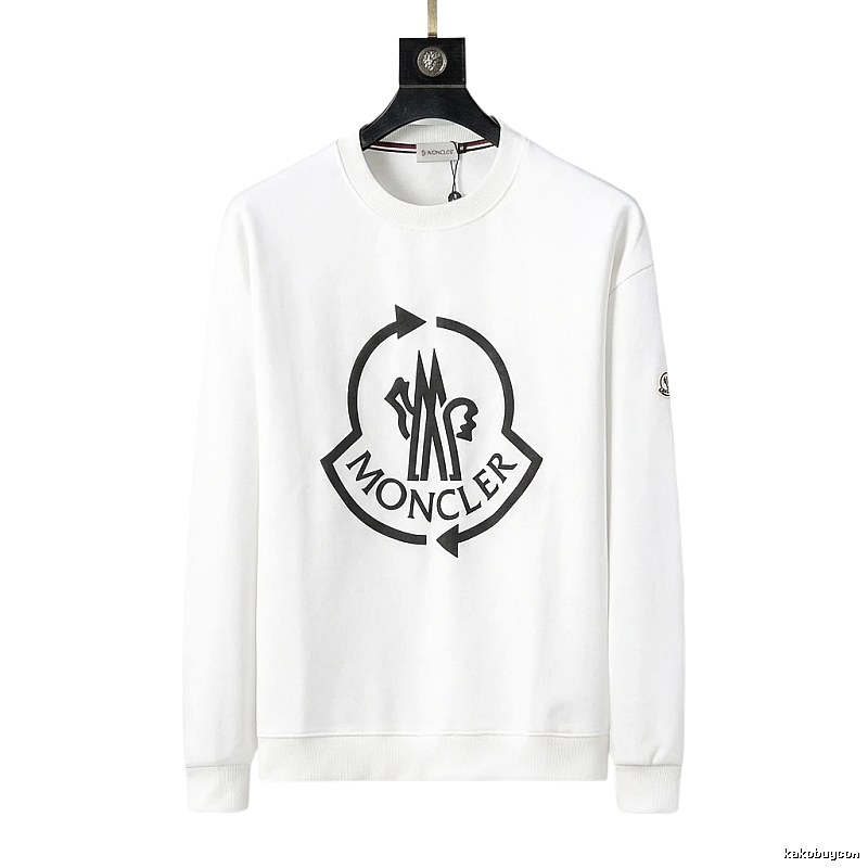 Moncler Round - neck Trendy and Cool White Sweatshirt