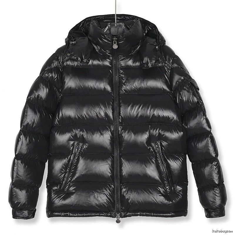 Moncler shiny black down jacket