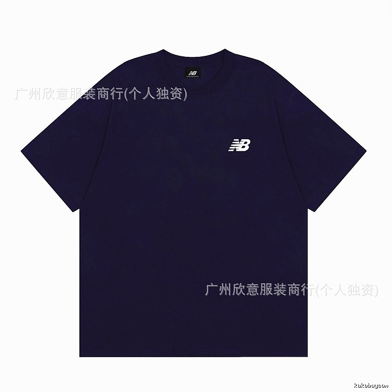 New Balance Casual Series Minimalist Style Navy Blue Short-sleeve T-shirt