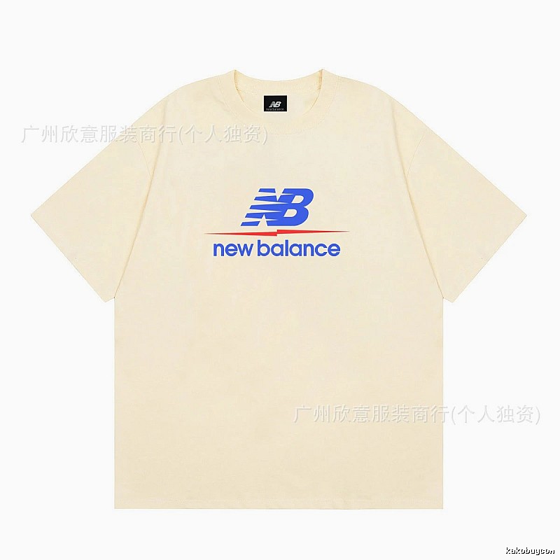 New Balance Printed Casual-style Light Beige Short-Sleeve T-Shirt