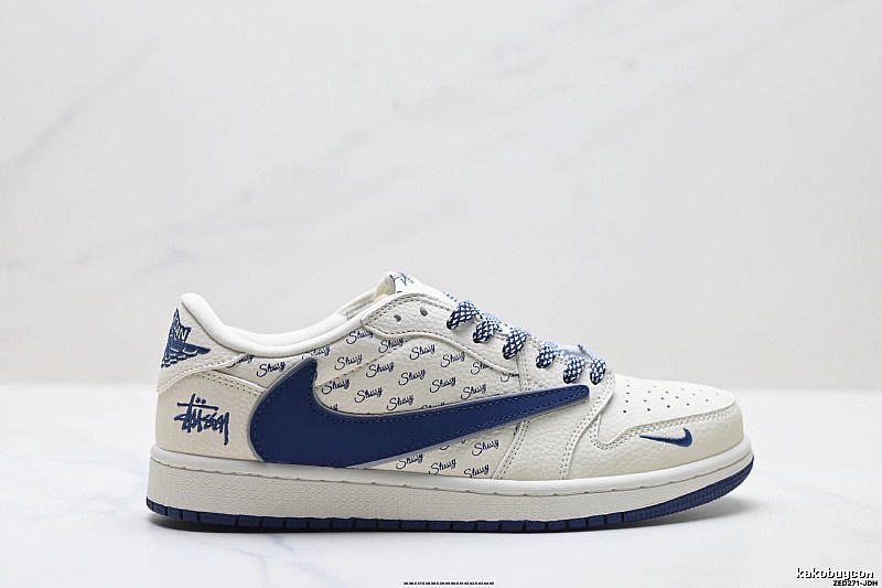 Nike Air Jordan 1 Trendy Style White and Blue Shoes