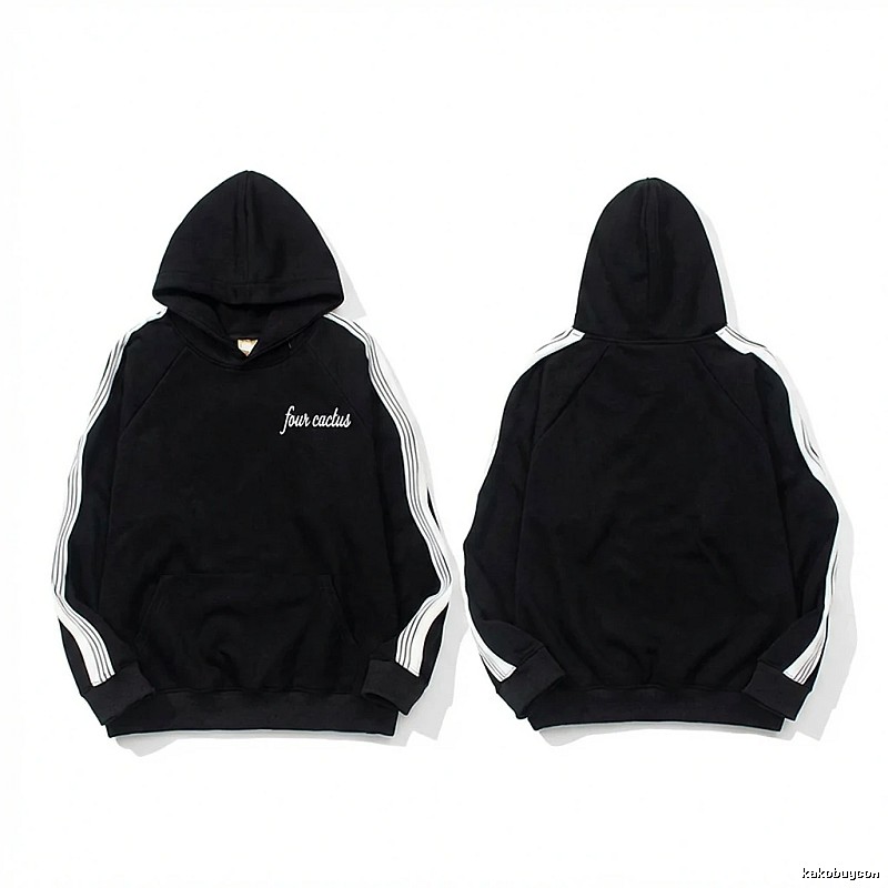 Other black hoodies with side stripes style