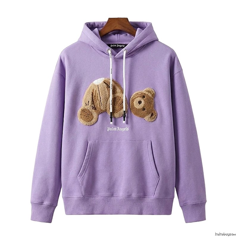 Palm Angels Bear Trend Brand Light Purple Sweatshirt