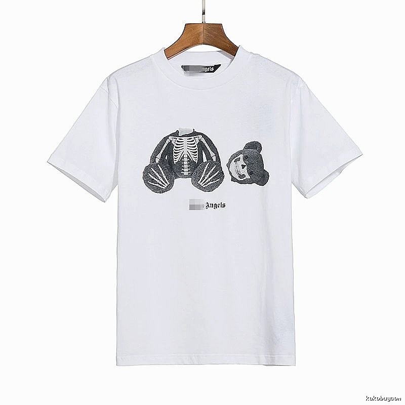 Palm Angels Classic Bear graphic T-shirt White Colorful Bear with Travel-Friendly Style