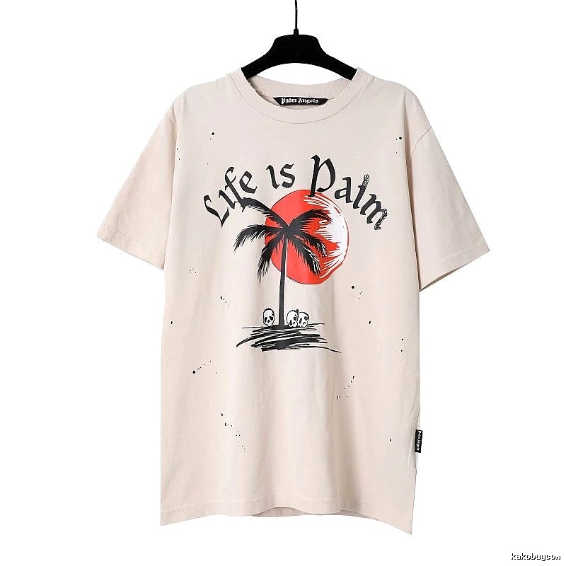 Palm Angels Summer Logo T-shirt White Palm Tree with Clean Finish