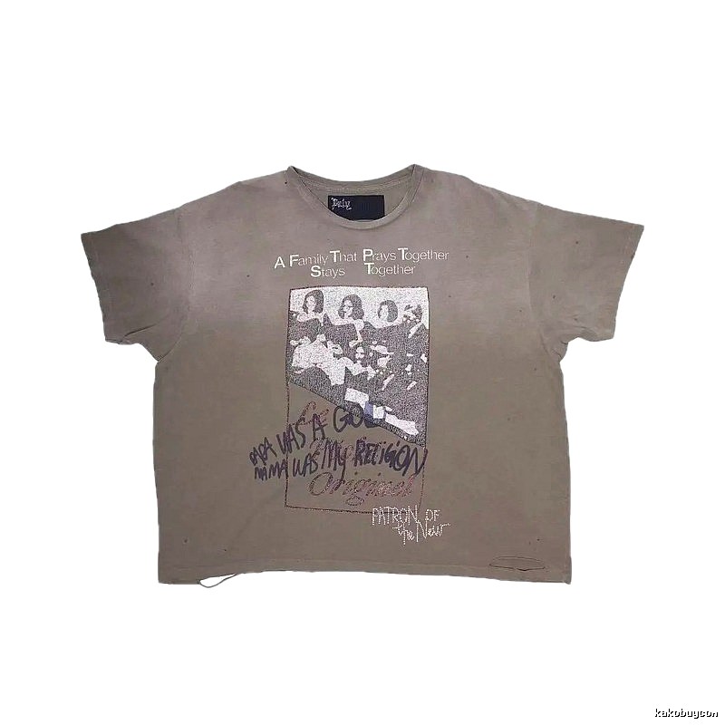 Paly Hollywood Portrait Print Vintage Gray T-shirt